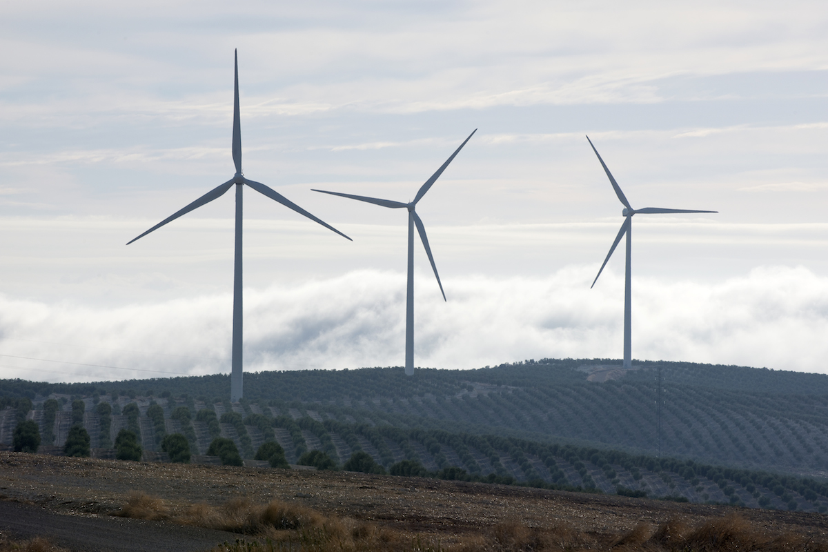 Tres
La incorporaci&oacute;n de grandes infraestructuras en el paisaje de Campi&ntilde;a genera impactos notables. Poco habituales en la provincia de Sevilla, por la escasez de recurso e&oacute;lico, estos aerogeneradores marcan la visibilidad en la Campi&ntilde;a de Osuna &ndash; &Eacute;cija, siendo avistados desde gran parte de la comarca.